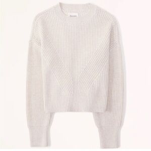 Abercrombie‎ Wedge Ribbed Cream Crewneck Sweater Size XS